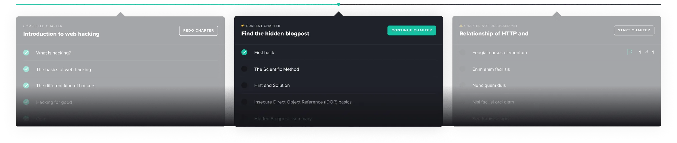 Hextree micro-course curriculum previews and progress